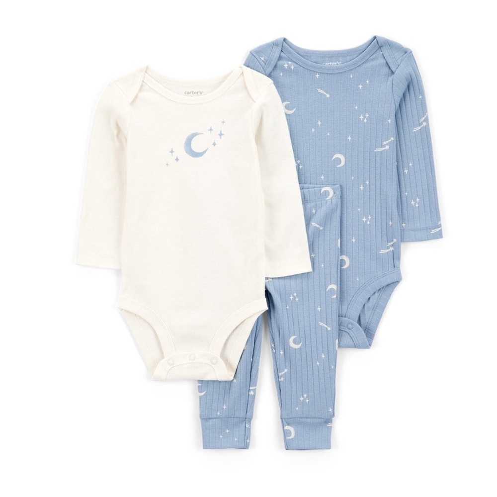 Carter's Cream and Blue Celestial Bodysuit Set